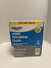 Equate Nicotine Uncoated Gum 2 Mg Original Flavor 220 Pieces Stop Smoking Aid