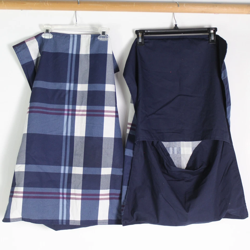 Queen Bedding Set of 3 Nautica 2 Pillowcases & Comforter Navy Blue Plaid - Image 4 of 4