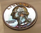 1964 Gem Proof Quarter 90% Monster Colorful Toning #323 ~ 1