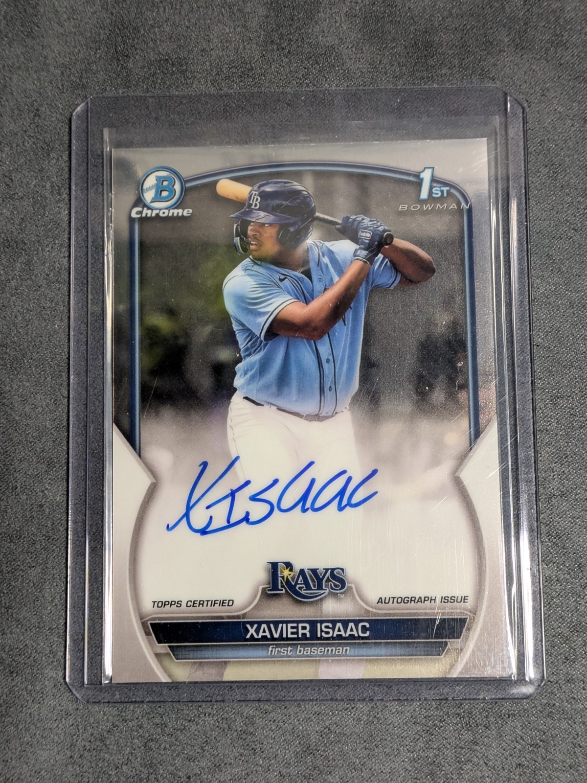 Xavier Isaac 2023 Bowman Chrome 1st Bowman Tampa Bay Rays Auto