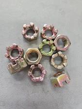 1/2-20 Slotted / Castle Nuts Fine Thread Yellow Zinc Plated (10)