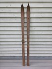 GREAT Vintage Old Wooden Snow Skis POINTED NORTHLAND Measures 71