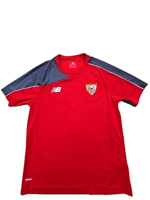 New Balance Mens Red Sevilla FC Soccer Jersey Size M Short Sleeve