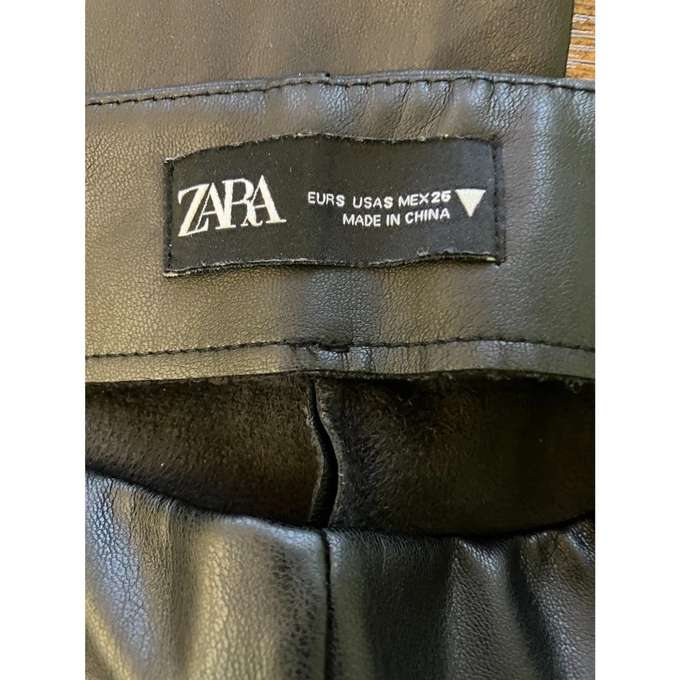 Zara high rise bootcut faux leather pants - Image 3 of 4
