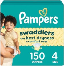 Pampers Swaddlers Diapers, Size 4 15-34 lbs , 150 Count