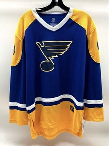 NHL St. Louis Blues Hockey Jersey Fan Apparel Blue Gold Sz M NWT