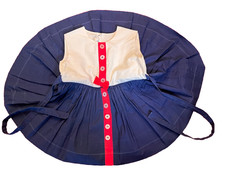 RETRO Tiny Town Togs Vtg Girls Dress Sz 2T Red White Blue Cotton 1950s