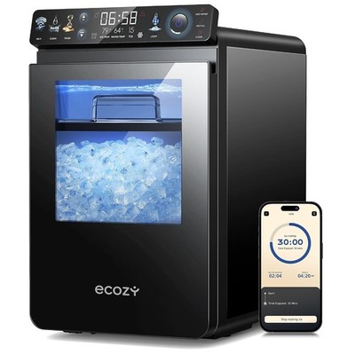 US Nugget Ice Maker Countertop 44Lbs/24H Pebble Ice Maker Machine Self-Cleaning