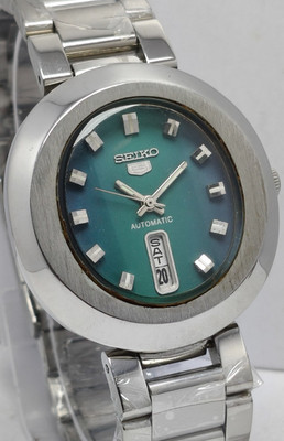 Seiko 5 Automatic 21 Jewels Day/Date Wrist Watch For Men's In Working Condition