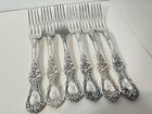 1835 R Wallace “Floral” 1903 - 6 Dinner Forks - Silver plate, 7 3/8”, P Monogram