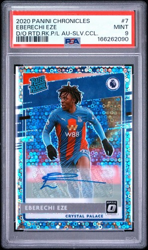 Eberechi Eze 2020 Panini Chronicles EPL Optic Silver Circles /149 Auto PSA 9 RC