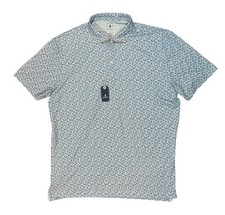Johnnie-O Permafrost Blue Full Blossom Polo Short Sleeve Floral Print Golf NWT S