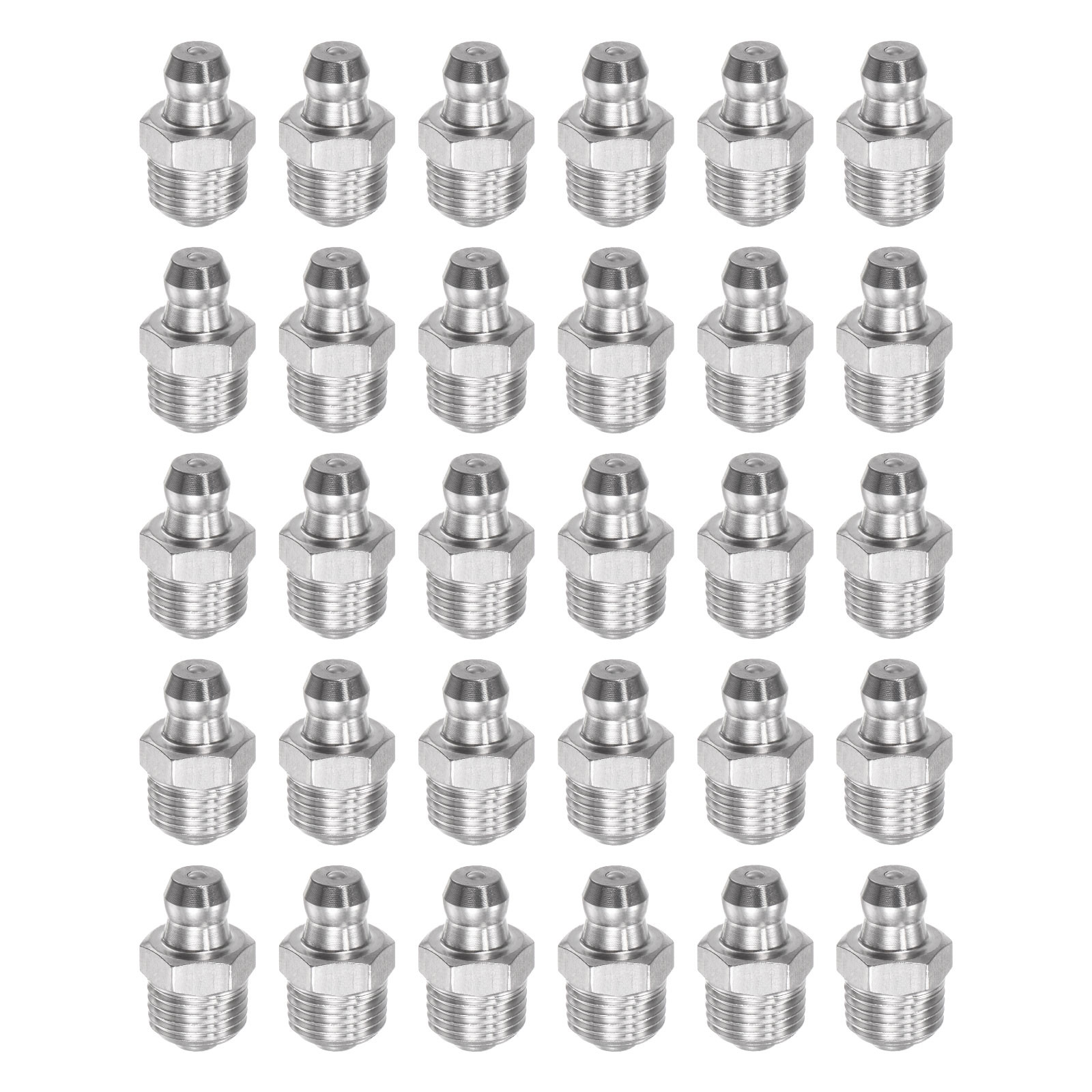 30Pcs 304 Stainless Steel Straight Hydraulic Grease Fitting M10 x 1mm Thread