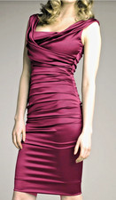 SALE! $4200 DOLCE & GABBANA Burgundy Silk satin Dress  size 42-44