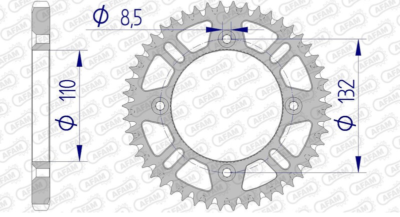 Pignon anti-salissures AFAM aluminium 72102 pour sorties enduro