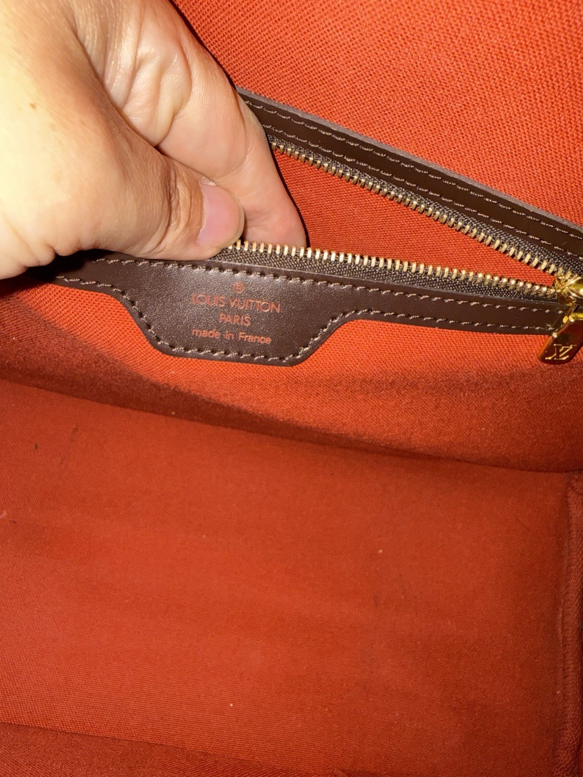 Louis Vuitton Damier Ebene Brown Satchel Top Handle Zip, Dust Bag — image 8