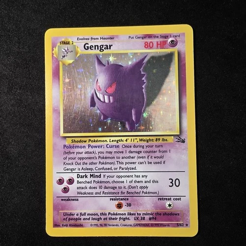 Pokemon TCG Gengar 5/62 Fossil Set UNLIMITED Holofoil Rare
