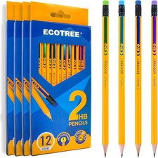 Pre-Sharpened 2 HB Pencils Bulk, Back to School Supplies, 48 Count Wood-Cased