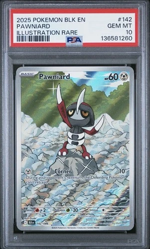 PSA 10 Pawniard Illustration Rare 142/086 Pokemon Black Bolt