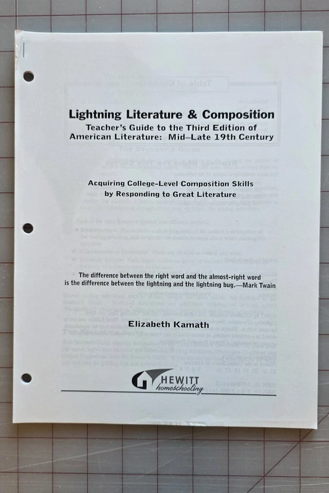 LIGHTNING LIT & COMP: AMERICAN LIT EARLY-MID 19TH & MID-LATE 19TH Kamath - Image 3 of 4