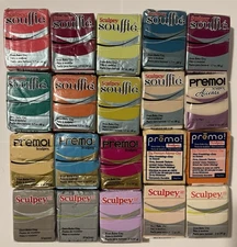 Sculpey Soufflé, Primo! & Sculpey Polymer Clay Lot Of 20
