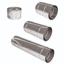 Eka Edelstahl Schornstein Längenelement doppelwandig 130-200 mm Kamin Ofen Rohr