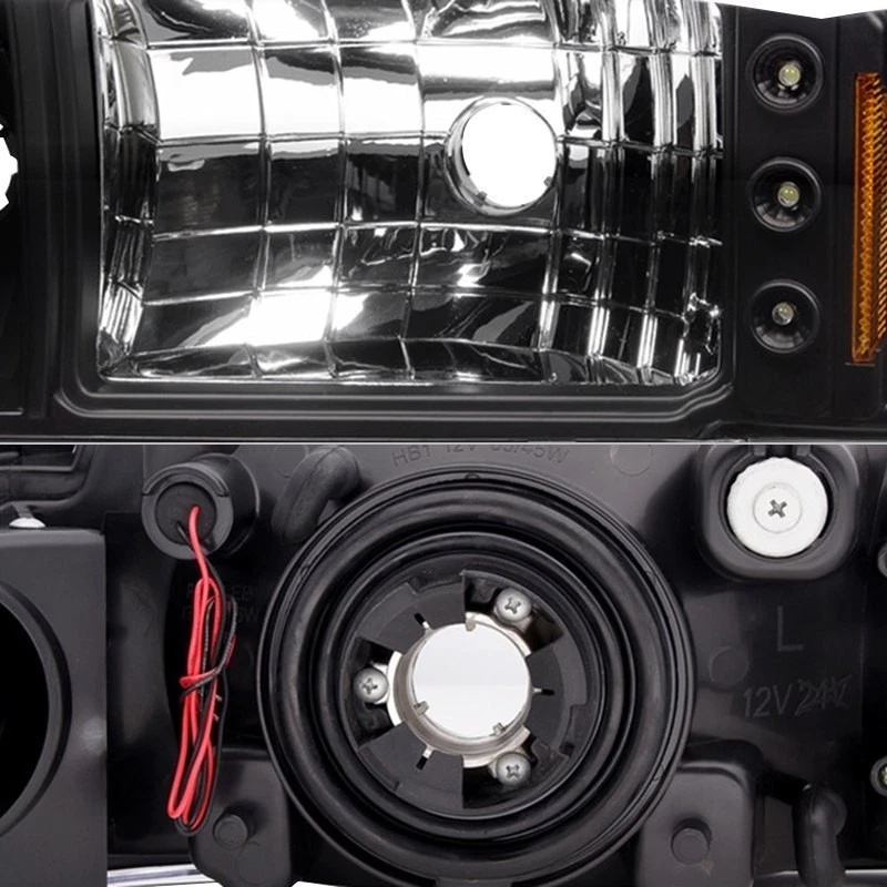 For Chevy Impala 94-96 Headlights Driver & Passenger Side Black Euro Headlights - Изображение 4 из 4