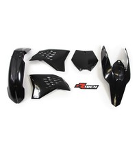 KTM 250 EXC 2008-2011 Rtech Black Plastics Kit Inc Fenders & Shrouds