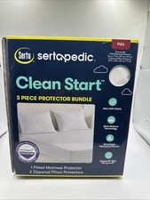 Serta Clean Start - Full - 3 Piece Mattress and Pillow Protector Bundle- NIB