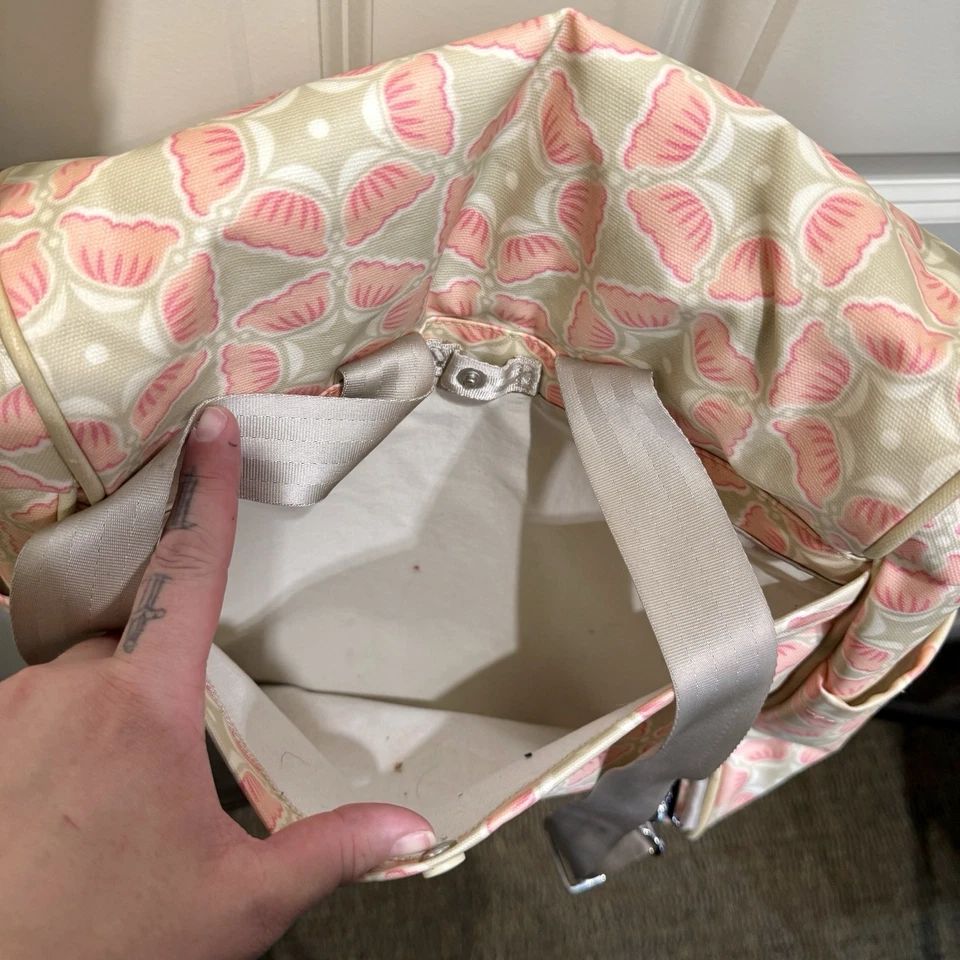 Mochila cuadrada con fondo de pepinillo de petunia bolsa de pañales de hombro floreciente Brixham rosa Foto 4 de 4