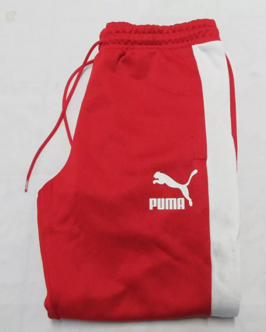 Puma 530098 11 Men's Iconic T7 High Risk Red Track Pants PT Size L | eBay