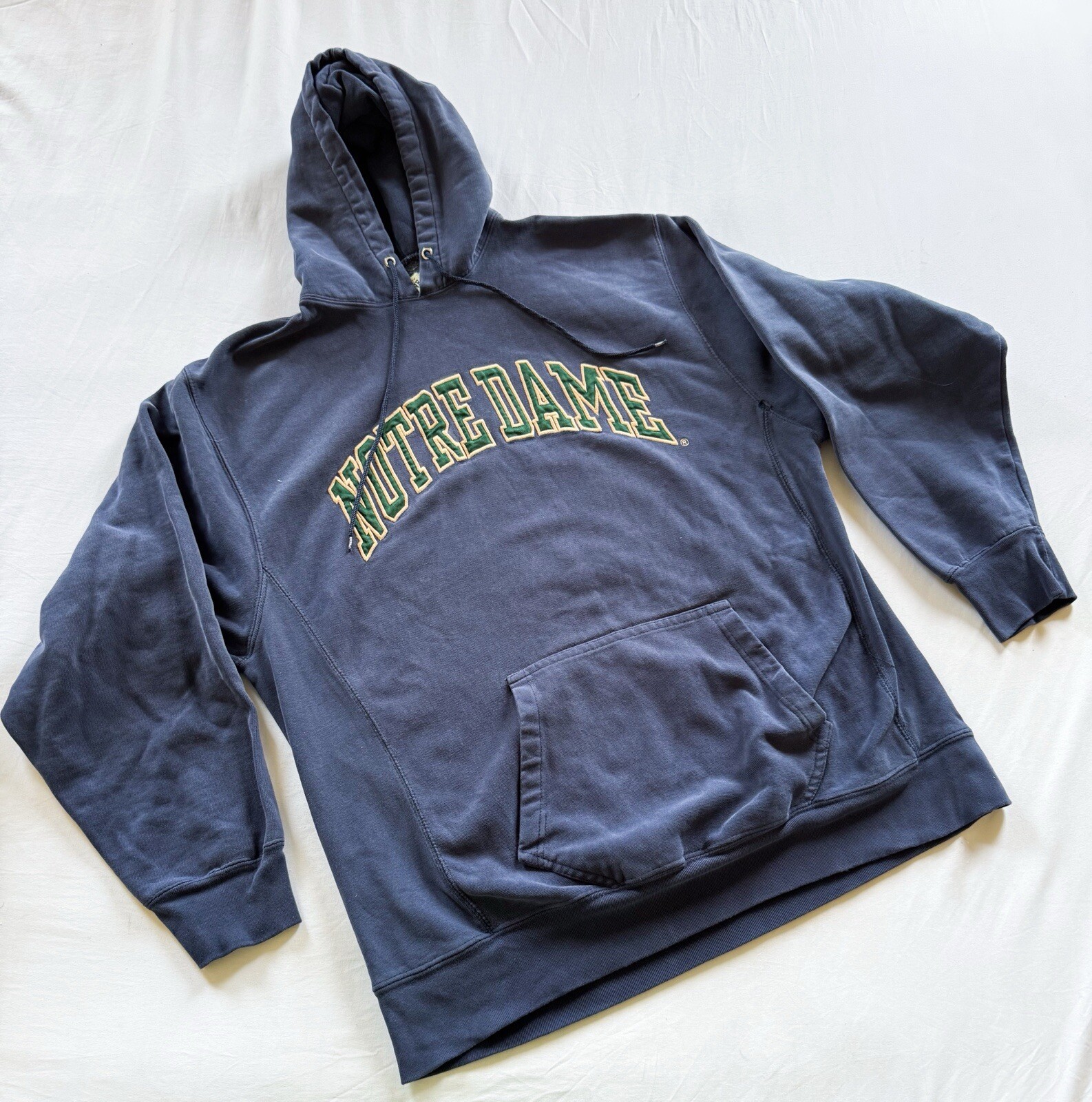 VINTAGE NCAA STEVE & BARRYS COLLEGE NOTRE DAME HOODIE FIGHTING IRISH LARGE