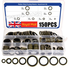 150Pcs M6-M24 Mechanical Sealing Washers Seal Flat O-Ring Gaskets with Case