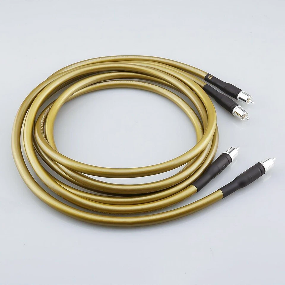 Hifi Rca Cable Silver Plated Plug OFC Pure Copper Hi-Fi Audio Cable Line Wire - Image 4 of 4