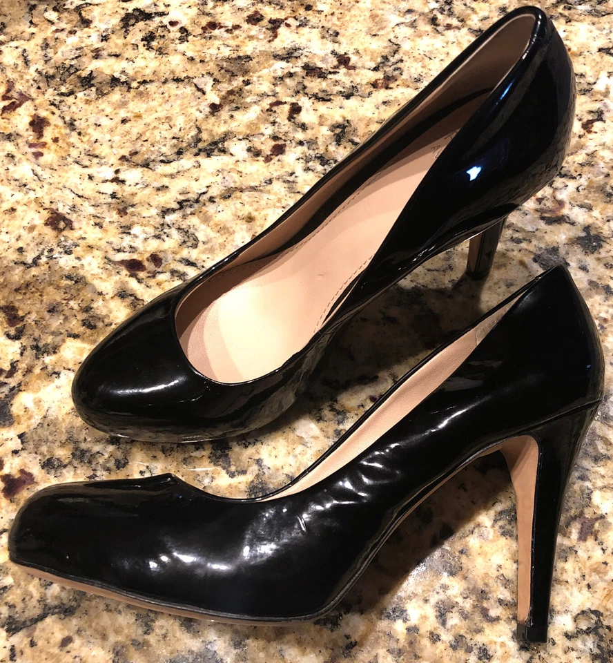 Saks 5th Avenue Selena Black Patent Leather Platform Pumps Size 6.5 Retail $200 - Image 3 of 4