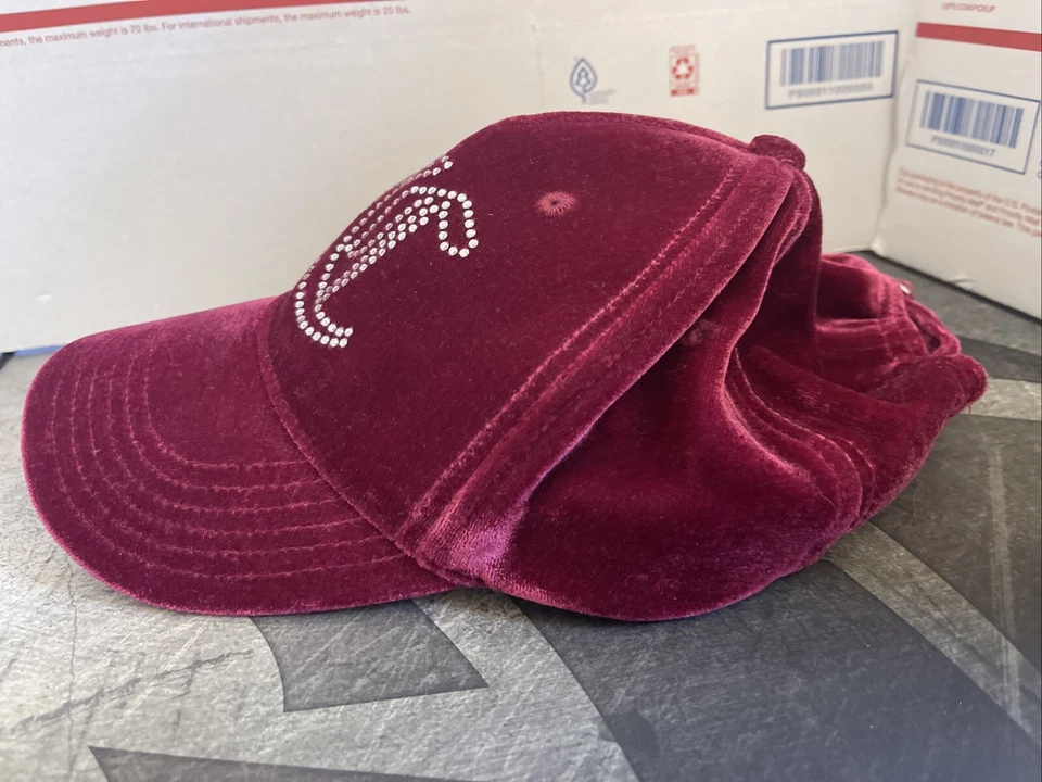 Juicy Couture Bling Estrás Terciopelo Sombrero Gorra Deslumbrante - Usado Foto 2 de 4
