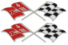 New Trim Parts Front Fender Crossed Flag Emblem Pair For 58-60 Corvette 5155 New Trim Parts Front Fender Crossed Flag Emblem Pair For 58-60 Corvette 5155