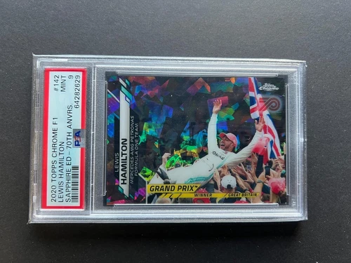 2020 Topps F1 Chrome Lewis Hamilton #142 RC /70 Sapphire PSA 9 UK British GP