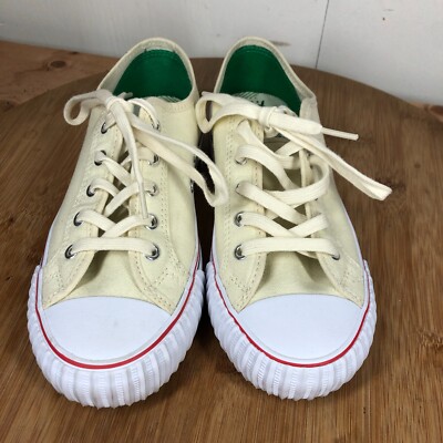 PF Flyers Shoes Womens 6.5 Beige White Canvas Sneakers