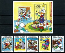 CAICOS ISLANDS, SCOTT # 54-59, FULL MNH SET - YEAR 1984 WALT DISNEY CHRISTMAS