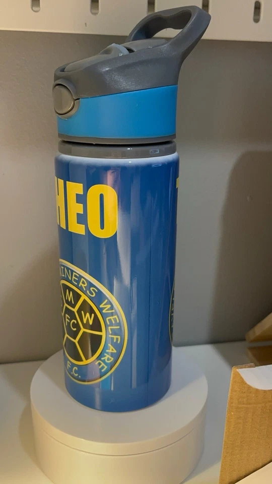 Sports Team Water Bottle With Integrated Straw 650ml Personalised Name And Team - Image 3 of 4