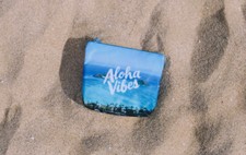 Hawaiian Aloha Vibes Oceanview Blue Sky Pouch Beach Summer Water Resistant Bag