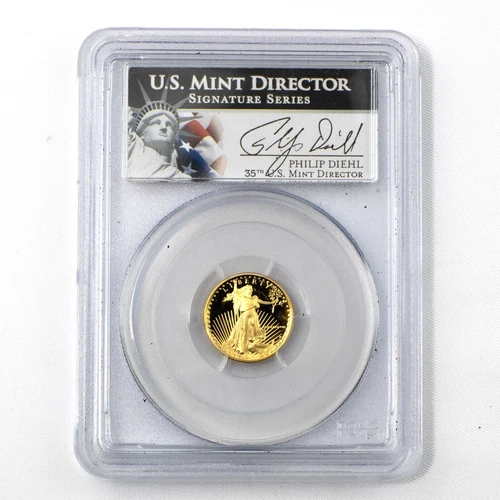 1988-P PCGS PR69 DCAM $5 1/10 oz Gold Eagle Mint Director Diehl Signed