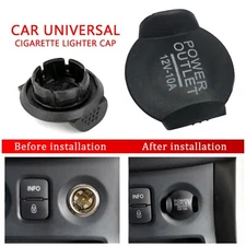 Universal Car Cigarette Lighter Cap Cover Power Socket Plug Black Replacement
