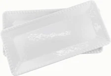 17-Inch Melamine Serving Tray/Platters Set of 2, White & Rectangular | 100% Mela