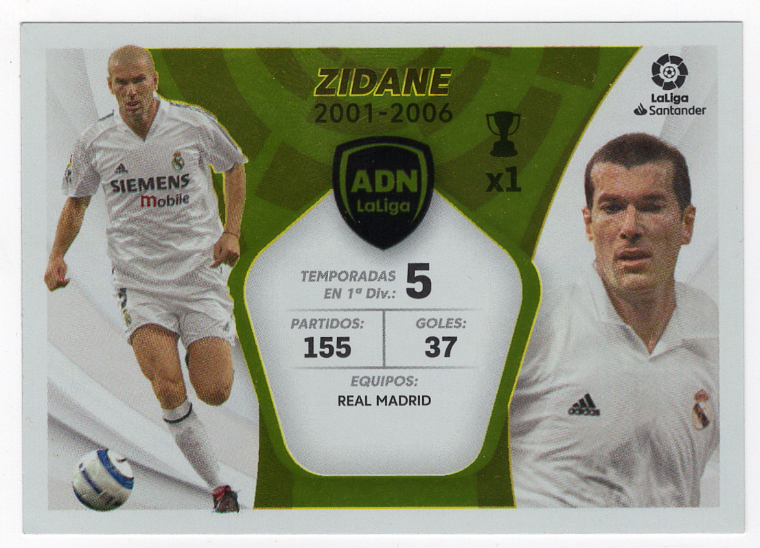 Panini Zinedine Zidane ADN La Liga 2021 2022 Real Madrid CF Panini Zinedine Zidane ADN La Liga 2021 2022 Real Madrid CF