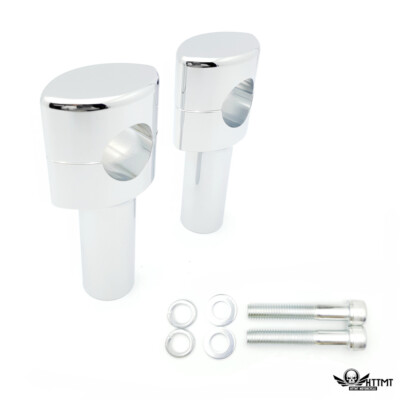 4'' Solid Billet Chrome, For 1-1/4'' Handlebars Riser Kit, 1/2-13UNC Threads