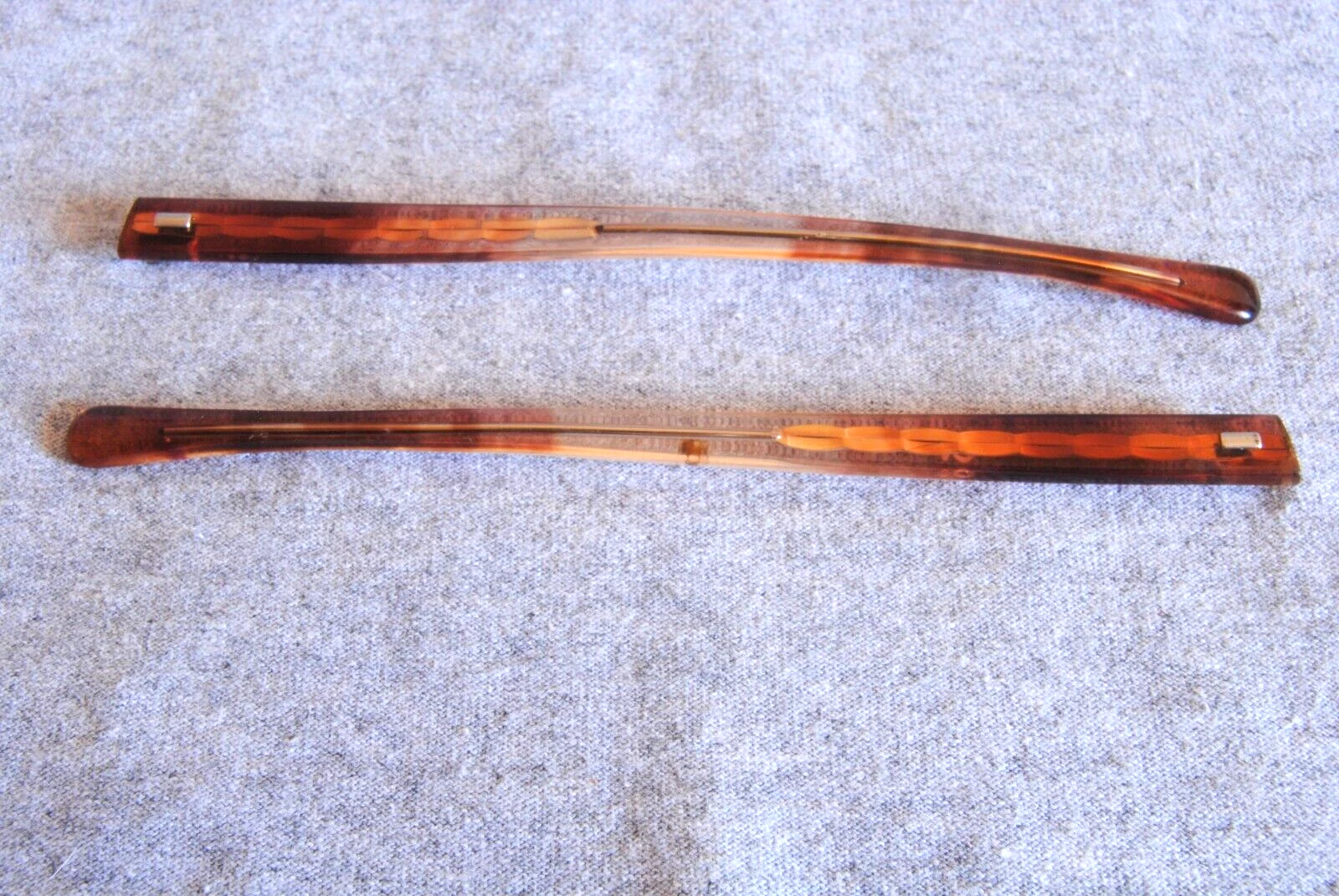 american optical vintage eyeglass temples pair nos 135mm brown fade
