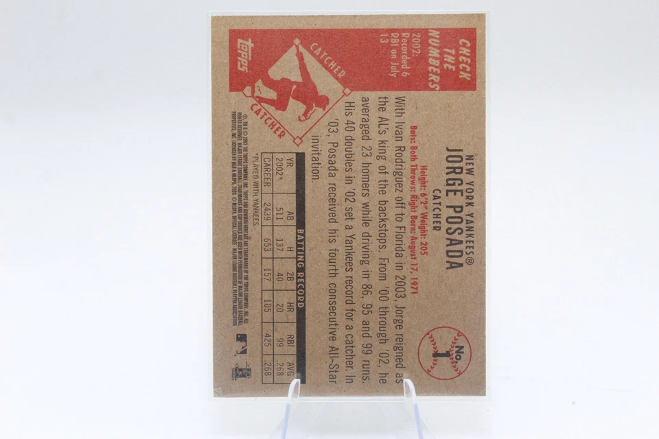 2003 Bowman Heritage - #1 Jorge Posada - Image 2 of 2