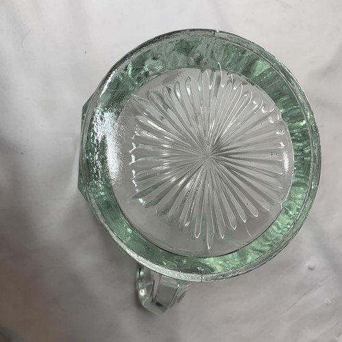 Vtg Pitcher 6 1/2" 10 Panel Style Heavy Glass Wide MCM Very Nice Piece - Picture 6 of 9